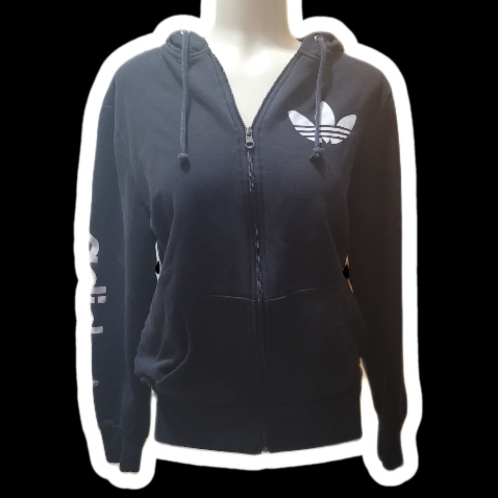 classic adidas zip-up hoodie ꩜⋆ ˚｡⋆୨୧˚